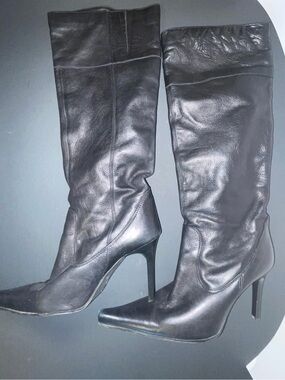 High Black Soft Leather Boots